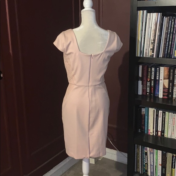 Blush Pink Lace Midi Dress - Picture 2 of 5